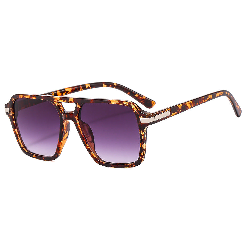 Damen modische quadratische Sonnenbrille mit elegantem Metallabschluss Karnz