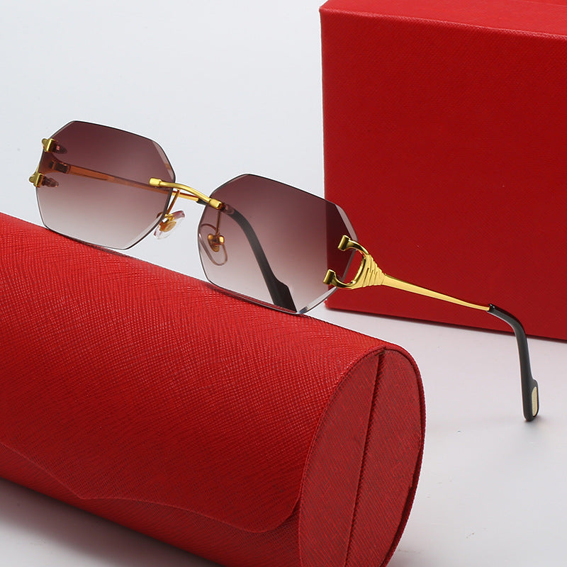 Damen moderne Oktagon-Sonnenbrille mit stylishem Metallrahmen und polarisierenden Gläsern Karnz