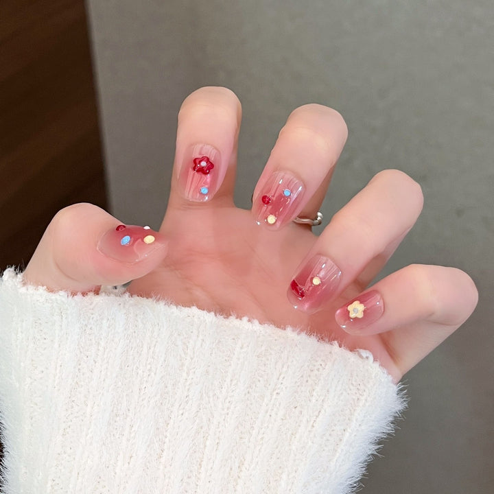Künstlerisches Floral Press-On Nagelkunstset Karnz