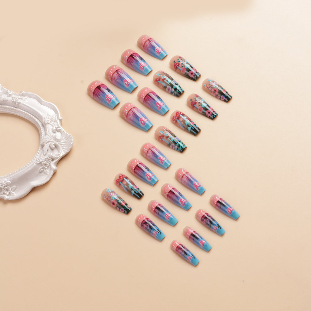 Künstlerisches Floral Leuchten-im-Dunkeln Nail Art Set Karnz