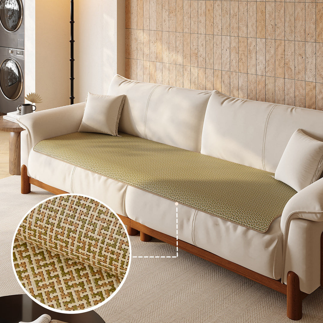 Sofa Seat Woven Breathable Summer Cooling Rattan-Style Protector
