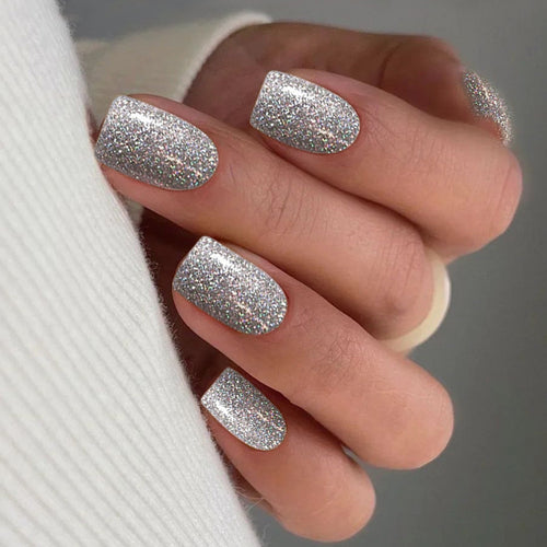 Glitzernde Glitzer Press-On Nägel Karnz