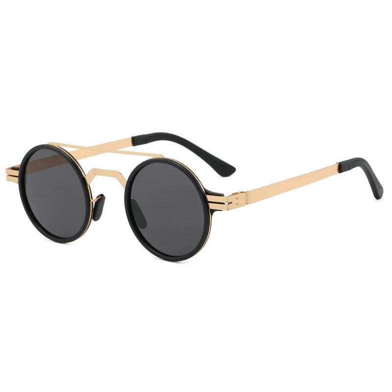 Damen modische runde Sonnenbrille mit minimalistischem Design Karnz