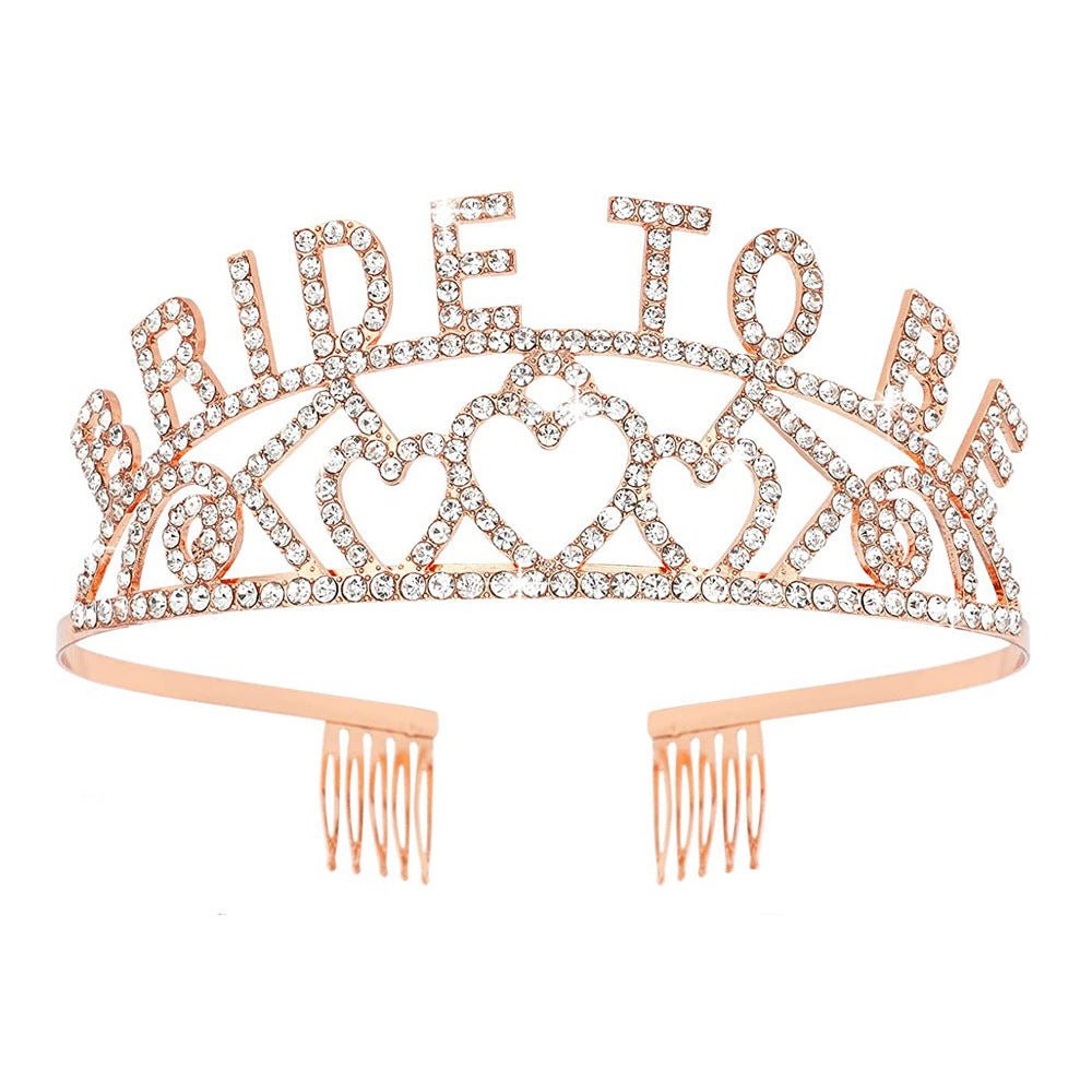 Damen Glitzernde Tiara mit Herzmotiven Karnz