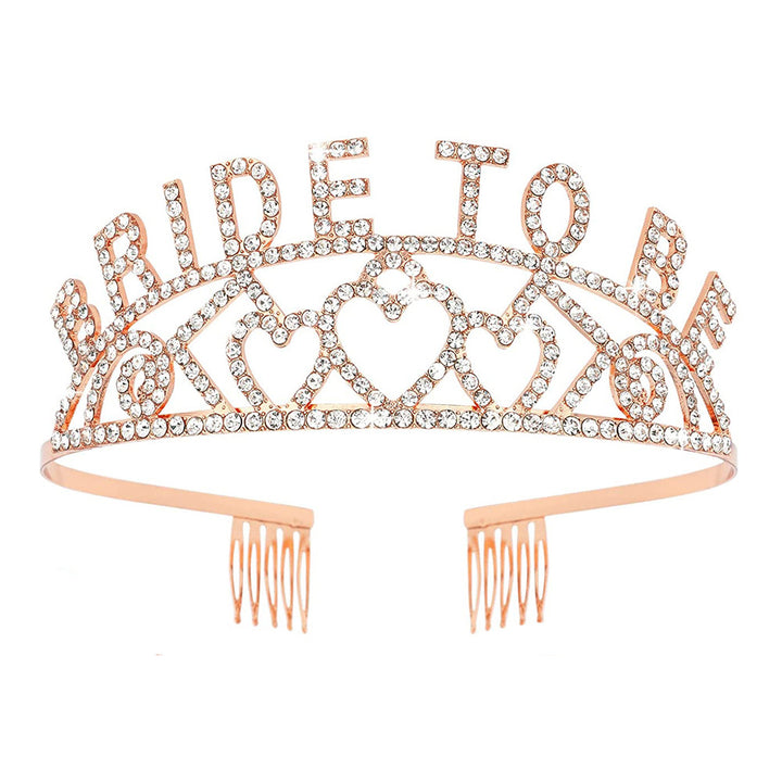 Damen Glitzernde Tiara mit Herzmotiven Karnz