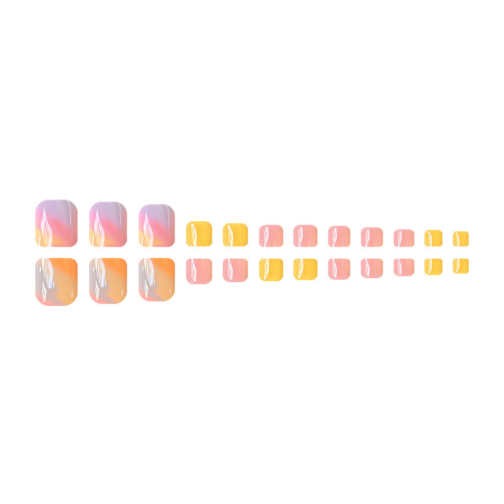 Fußnagelkunstset mit buntem Farbverlauf und eleganten Designs Karnz