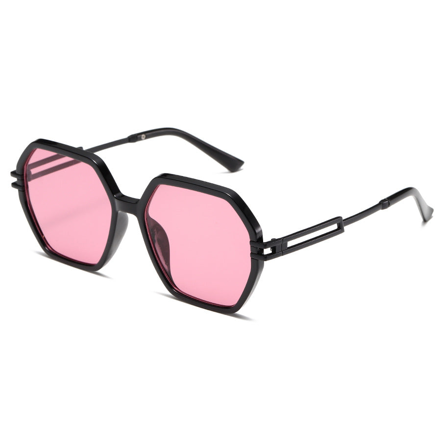 Damen modische Sonnenbrille im avantgardistischen Hexagon-Design Karnz