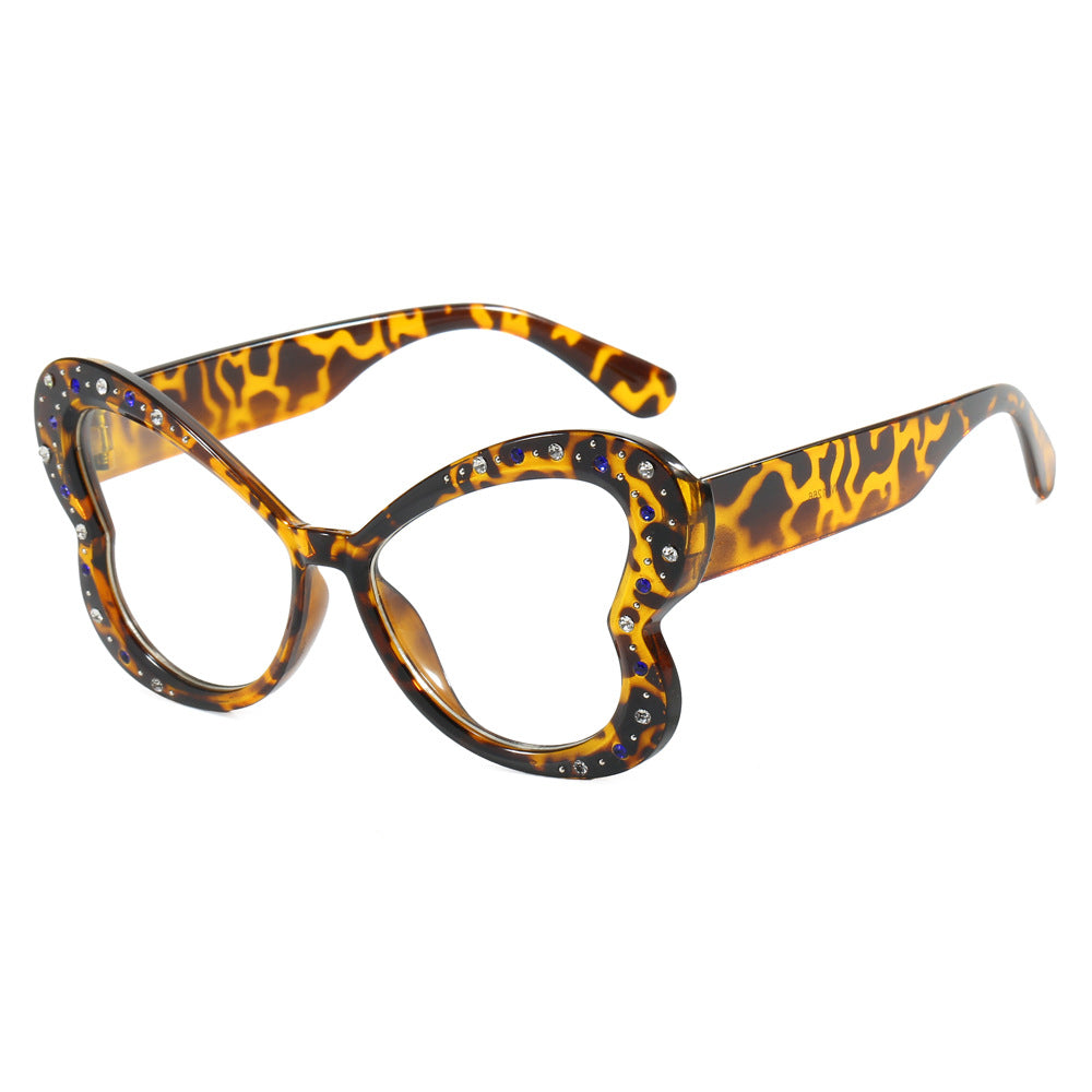 Damen verspielte Herz-Sonnenbrille mit Glitzerakzenten Karnz
