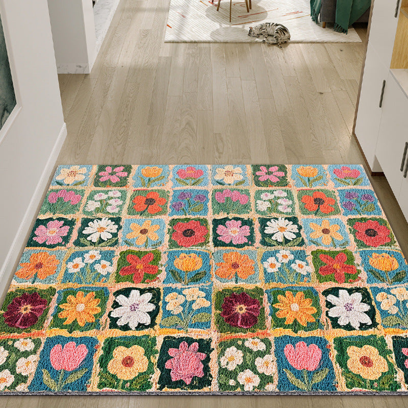 Blumen Patchwork Teppich Karnz