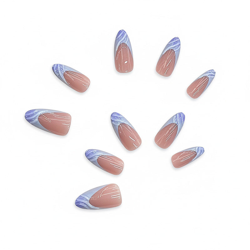 Künstlerisches Aquarell Press-On Nagelset Karnz