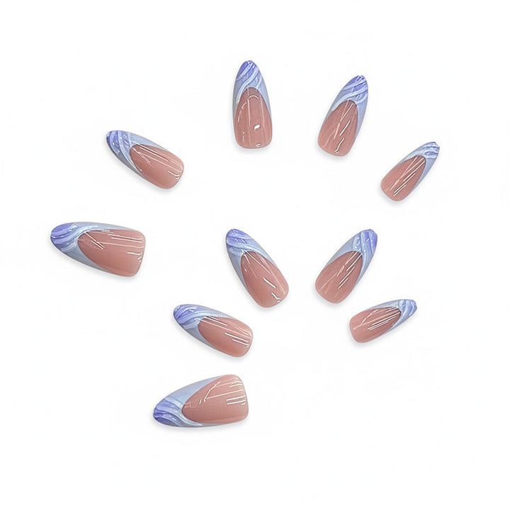 Künstlerisches Aquarell Press-On Nagelset Karnz
