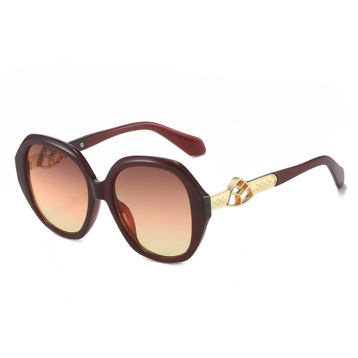 Damen Oversized Sonnenbrille mit goldenen Akzenten Karnz