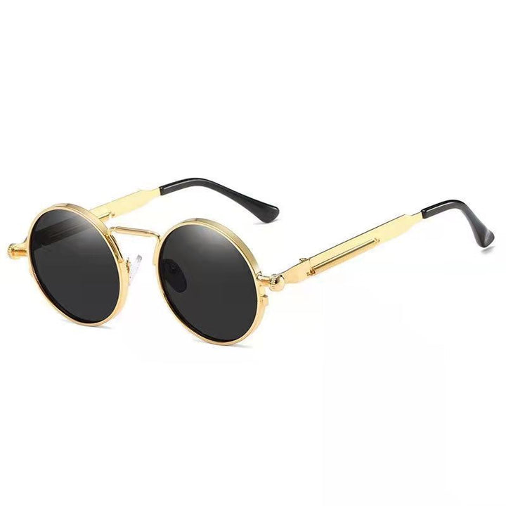 Damen Runde Metall-Sonnenbrille mit verspiegelten Gläsern Karnz