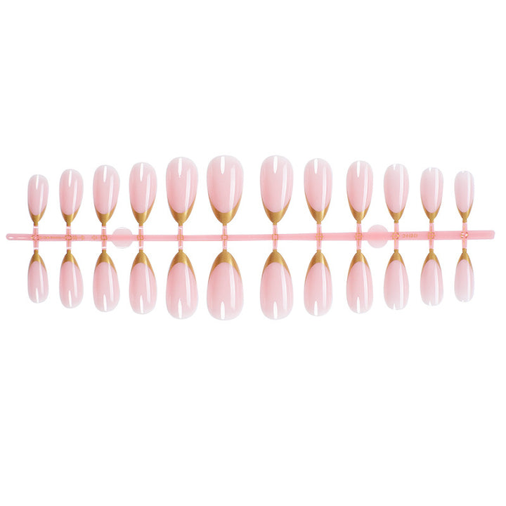 Elegante Press-On-Nagelset mit goldbeschichtetem Design Karnz