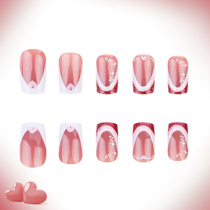 Elegantes French Tip Gel Nagel Set Karnz