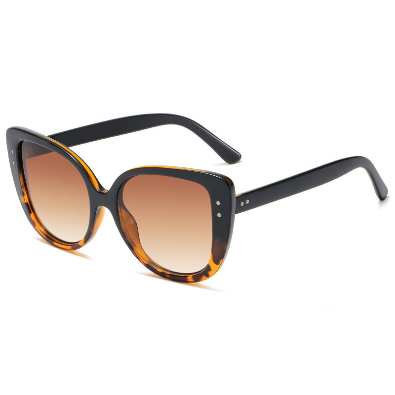 Damen glamouröse oversized Sonnenbrille mit elegantem transparentem Rahmen Karnz