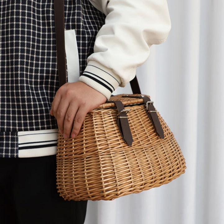 Stilvolle Gewebte Bucket Bag Karnz