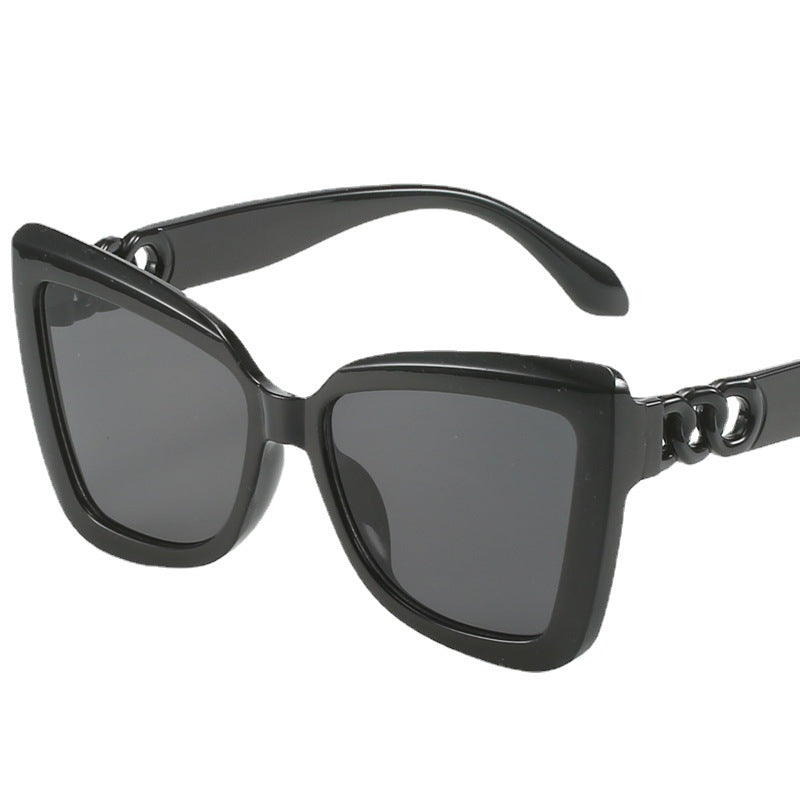 Damen moderne Cat-Eye Sonnenbrille mit klarem Rahmen und UV-Schutz Karnz
