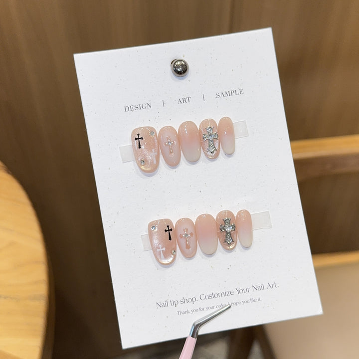 Künstliche Nagelspitzen mit Kreuzdesign Karnz