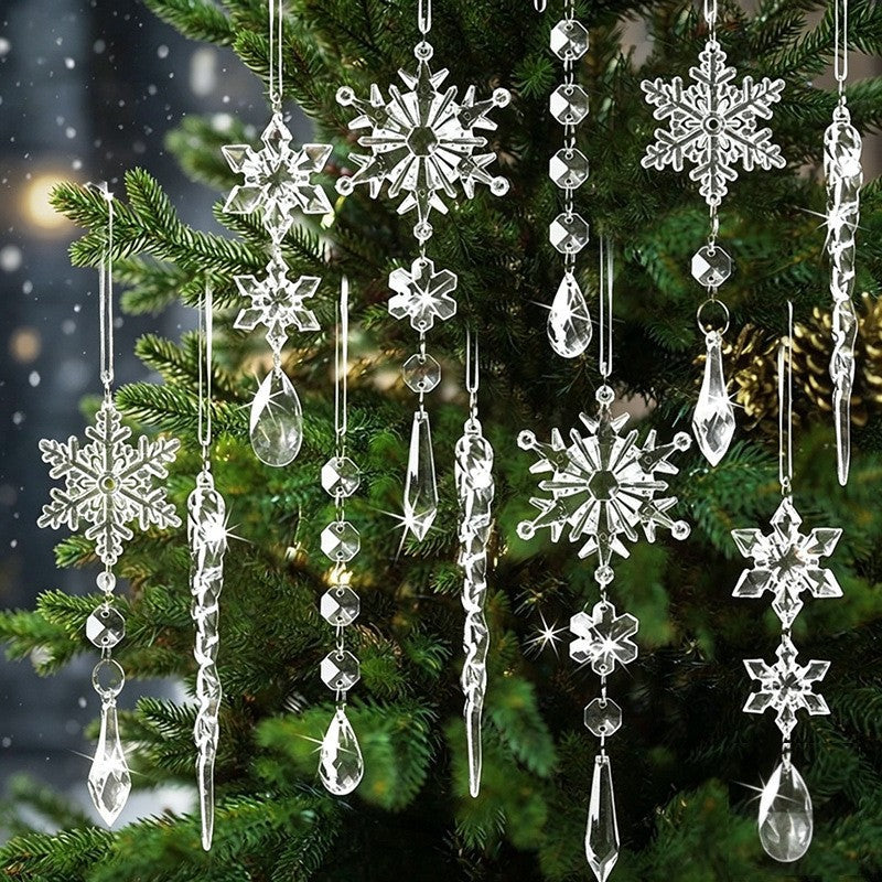 Kristall Schneeflocken Ornament Set
