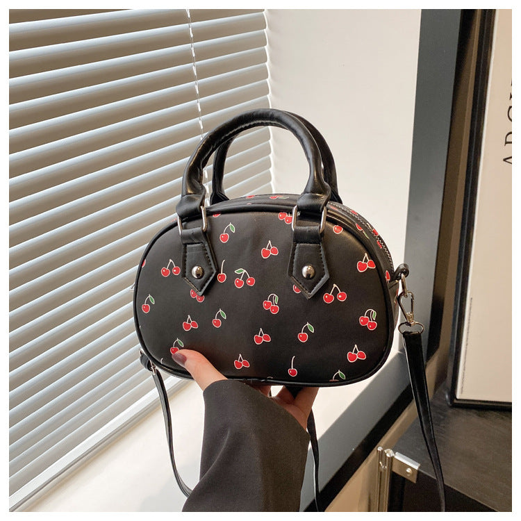 Verspielte Kirschen-Print-Handtasche Karnz
