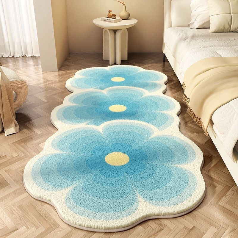 Blumen Design Plüsch Teppich