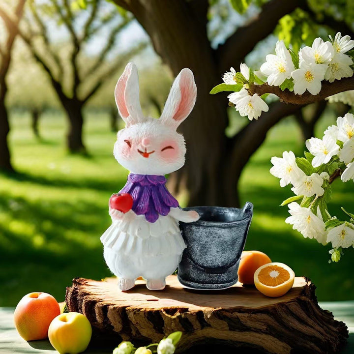 Adorable Hasenfigur mit Salatpflanzer Karnz