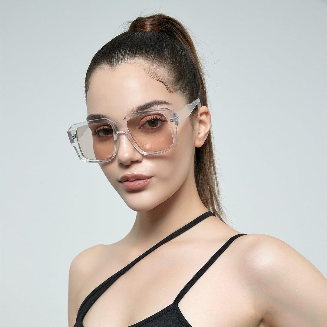 Damen modische quadratische Sonnenbrille im modernen Schildpatt-Design Karnz