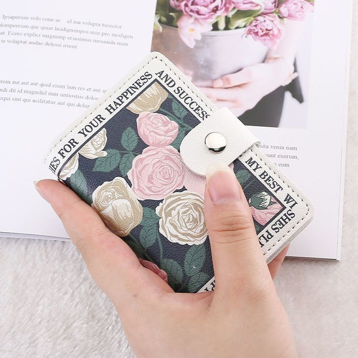 Elegante Rose Druck Geldbörse Karnz