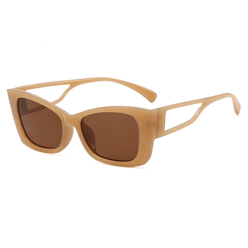 Damen trendige geometrische Sonnenbrille mit eckigem Rahmen Karnz