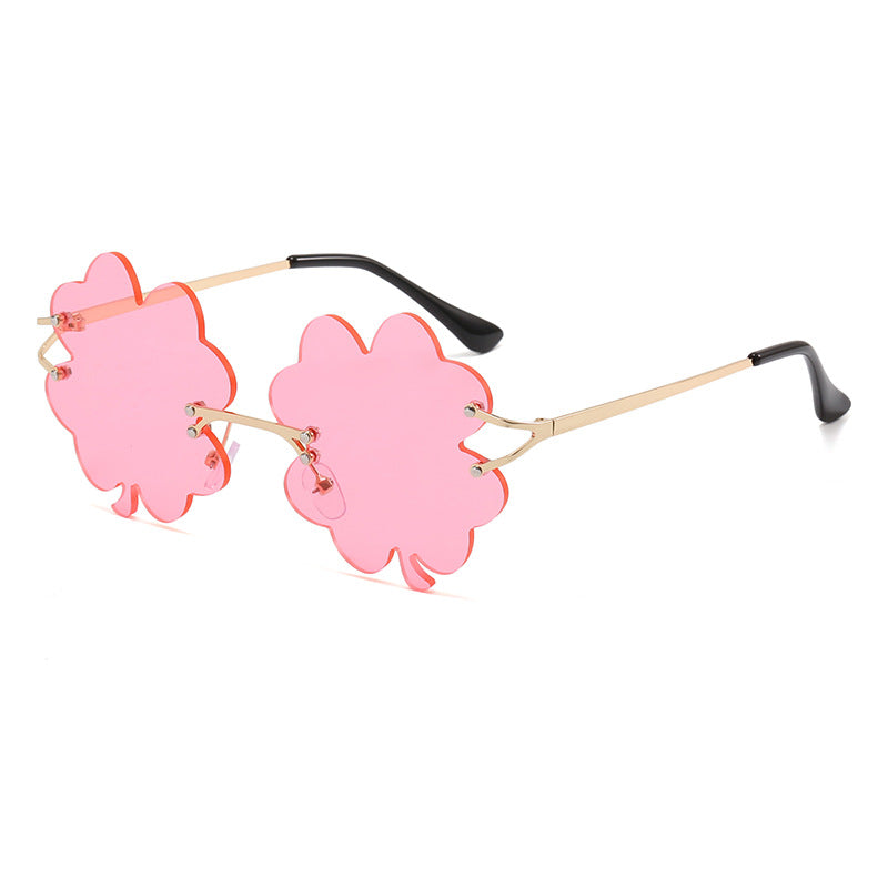 Damen verspielte Sonnenbrille mit einzigartigem Blumenrahmen Karnz