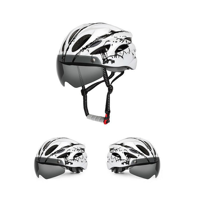Aerodynamischer Fahrradhelm mit integriertem Visier Karnz