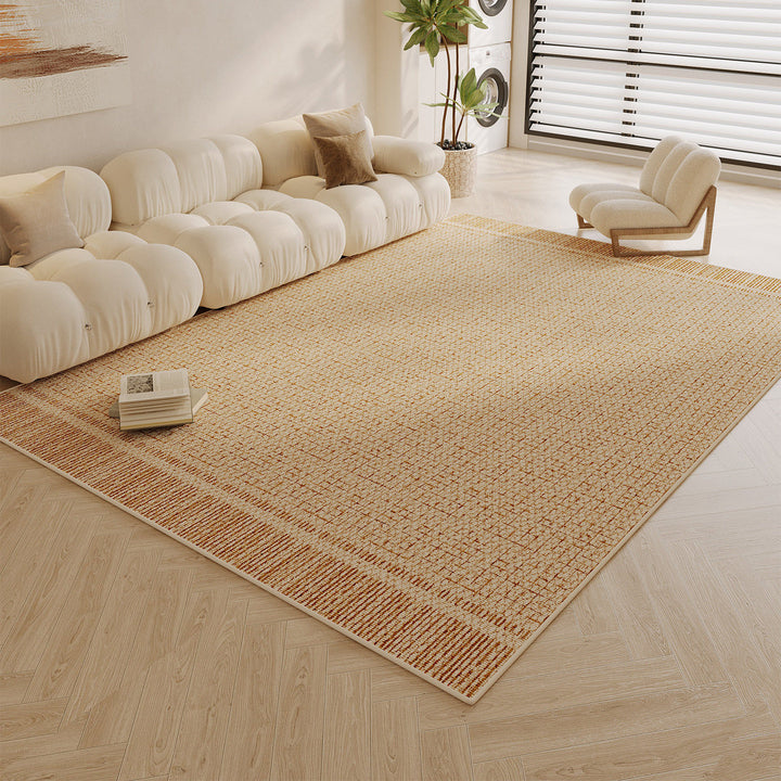 Large Low-Pile Striped Textured Area Rug with Durable Stain-Resistant Weave