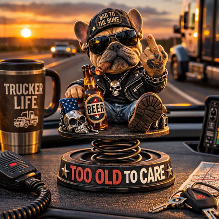 Dekorative Bulldoggenfigur im Rocker-Style Karnz
