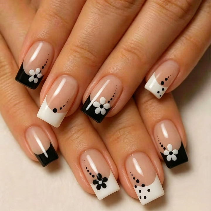 Dekorative florale Acryl Press-On Nagelkunst Karnz