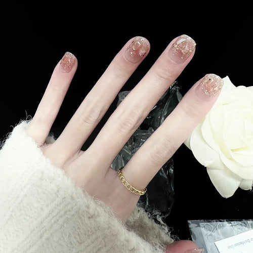 Dekorative Glitter Press-On Nagelspitzen Karnz