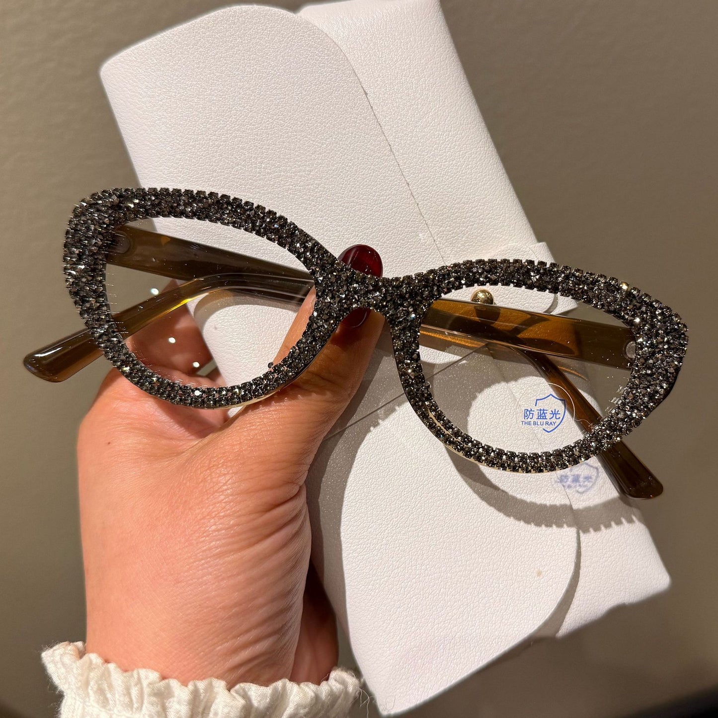 Damen Glitzernde Cat-Eye Sonnenbrille Karnz