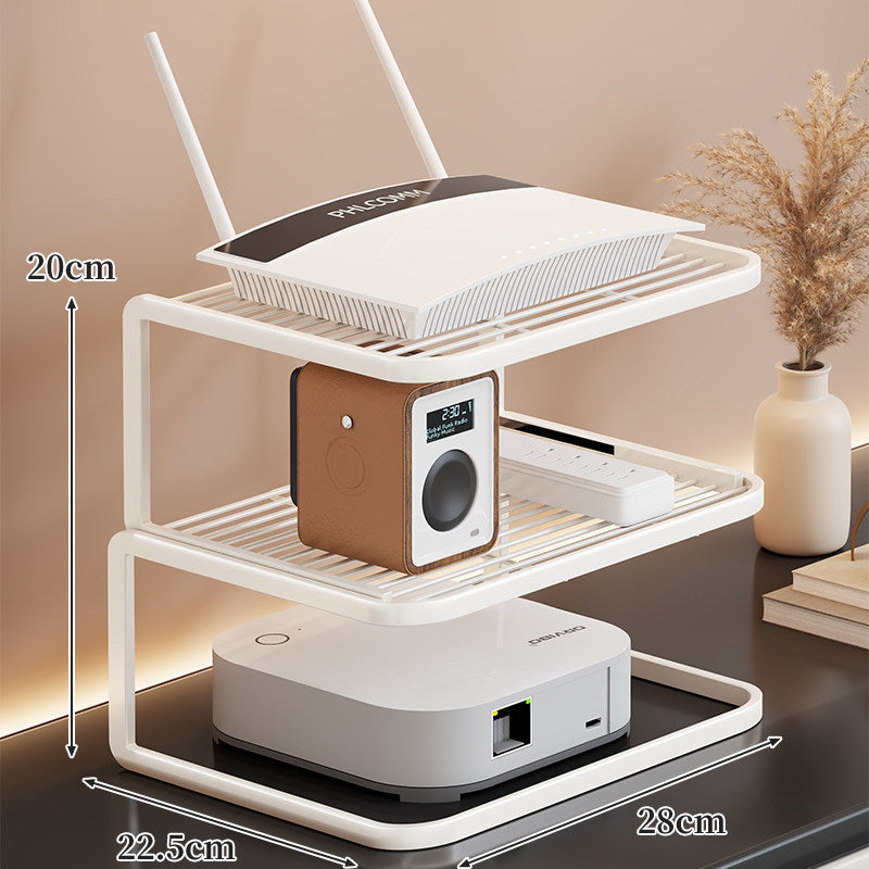Belüfteter Desktop-Router- und Modemständer-Organizer