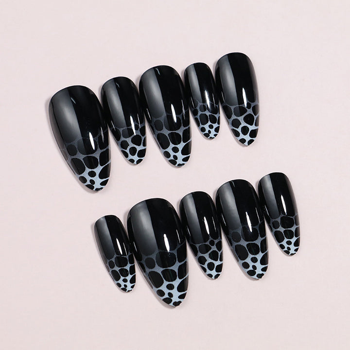 Künstlerisches Press-On-Nagel-Set mit geometrischem Design Karnz