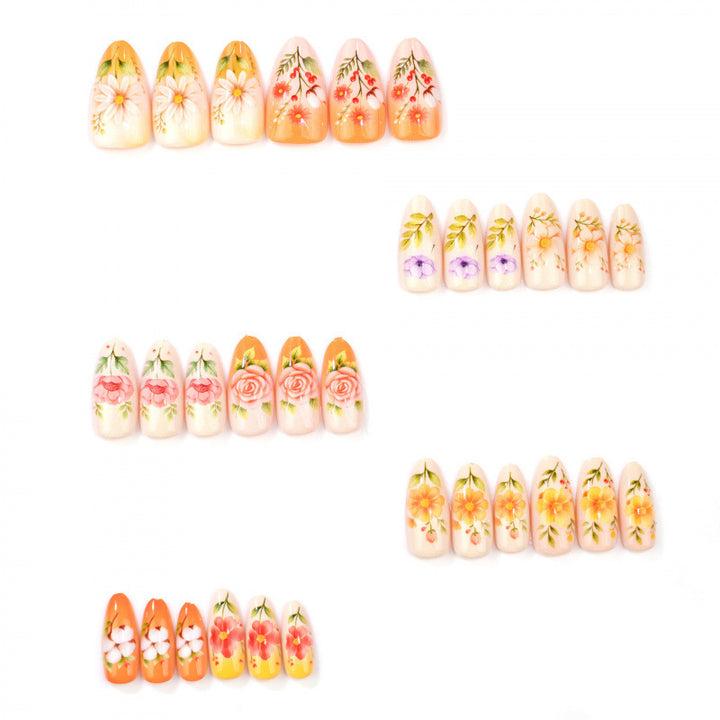 Künstlerisches Blumen Dekorativer Nagelset
