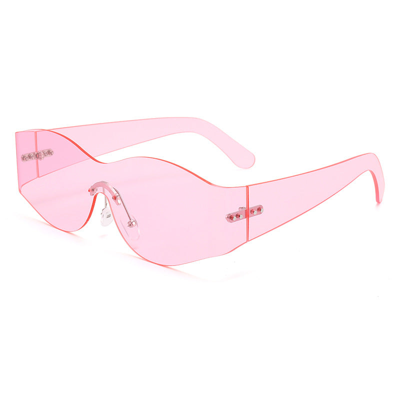 Damen modische Sonnenbrille im futuristischen Look Karnz