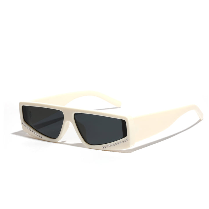 Damen oversized Sonnenbrille mit futuristischer Form und stylischen Verzierungen Karnz
