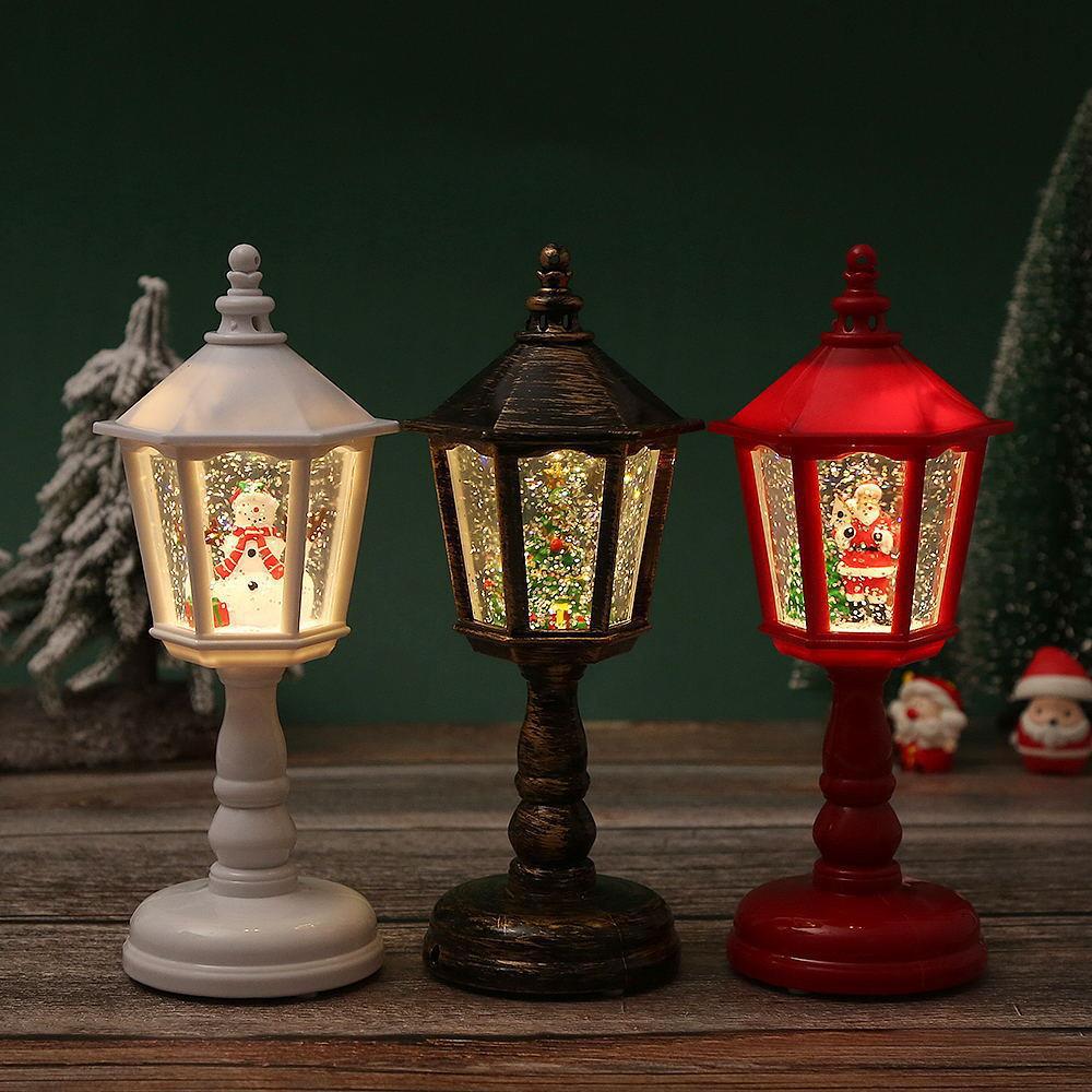 Nostalgische Weihnachtslaterne mit beweglicher Santa-Szene Karnz