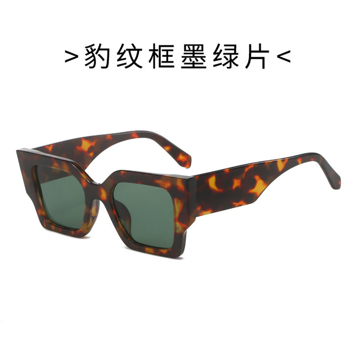 Damen Modische quadratische Sonnenbrille mit breitem Rahmen und UV-Schutz Karnz