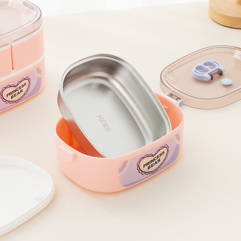 Doppelt-compartiment Lunchbox mit abnehmbarem Einsatz