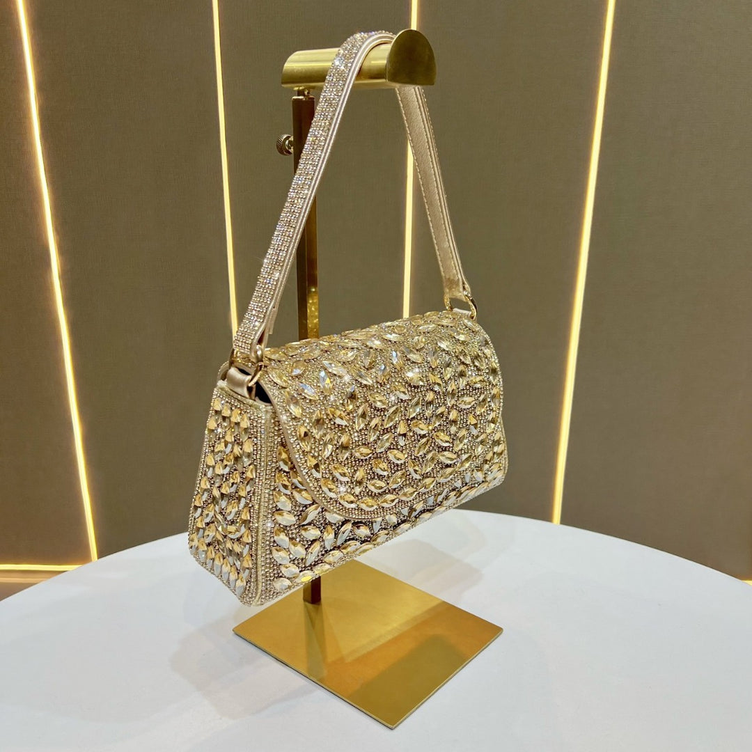 Verschnörkelte Kristall-Detail Abendhandtasche