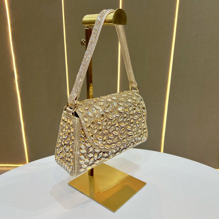 Verschnörkelte Kristall-Detail Abendhandtasche