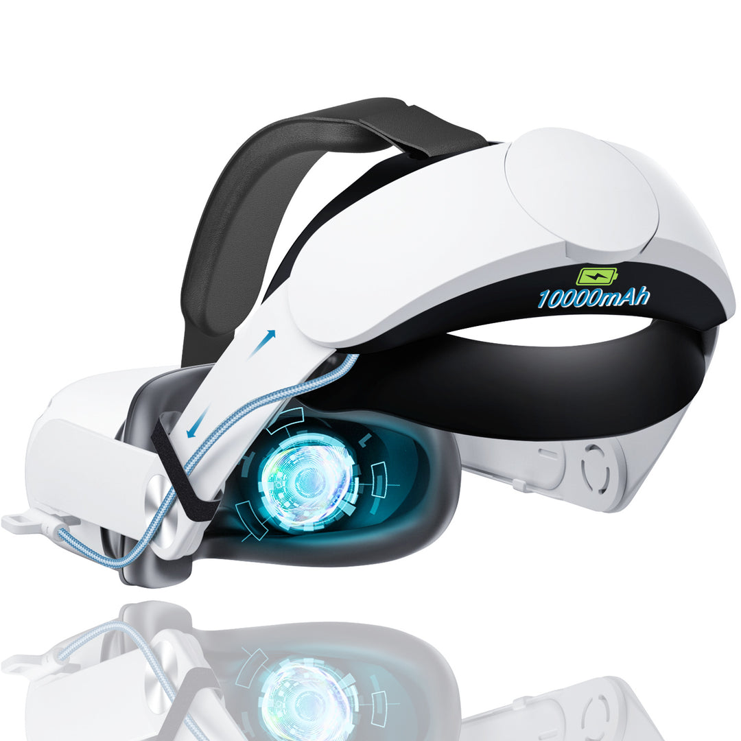 Karnz Akku-Kopfband 10000 mAh für Meta Quest 3/3S/2 – RGB-Beleuchtung, 20 W Schnellladung