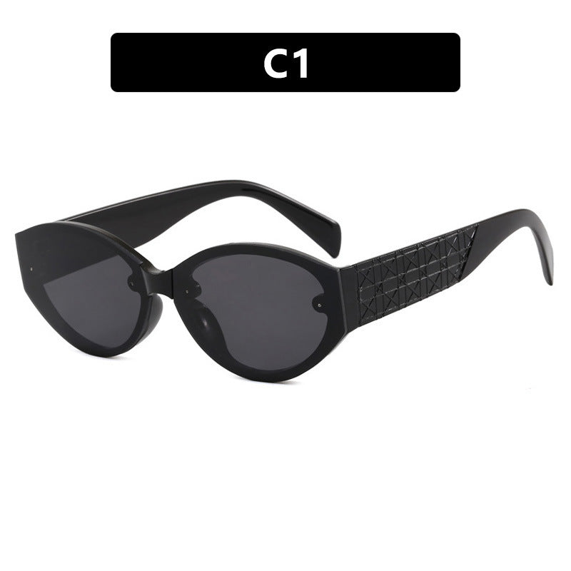 Damen extravagante Cat-Eye Sonnenbrille mit strukturiertem Rahmen Karnz