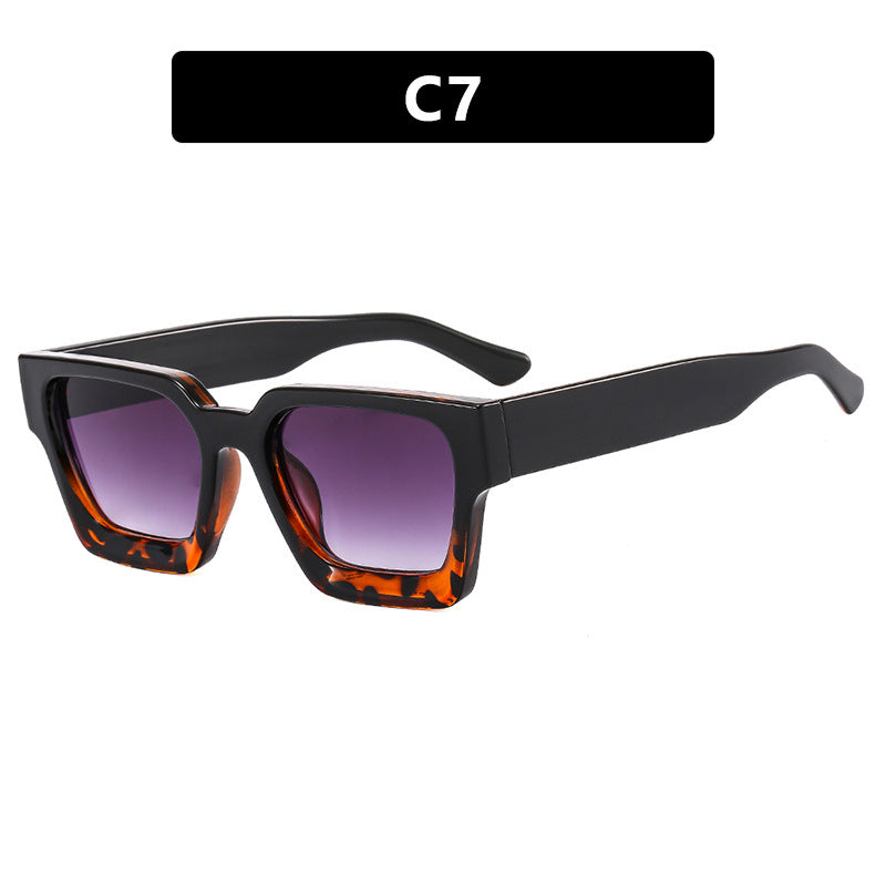 Damen modische quadratische Sonnenbrille mit robustem Rahmen und gelben Gläsern Karnz
